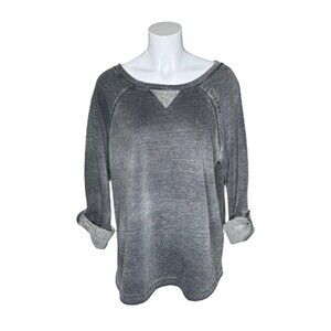 Calvin Klein Wide Neck Mineral Wash Sweatshirt Faded Black Grey VERY Soft Medium